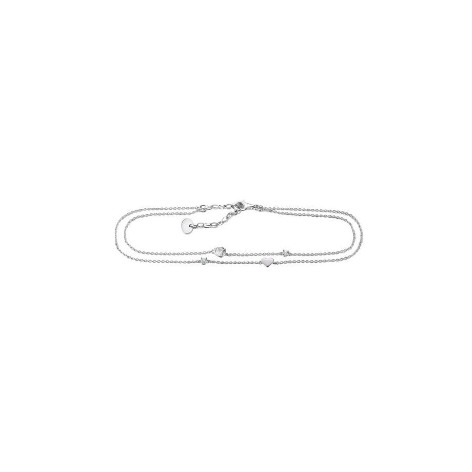 Thomas Sabo  Bracelet de Cheville Plaqué  avec Cœurs & Zircons 