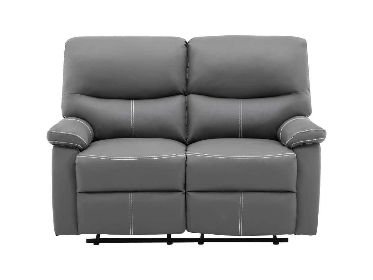 Vente-unique Relaxsofa 2-Sitzer - Kunstleder - Grau - CANBY  