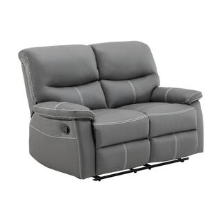 Vente-unique Relaxsofa 2-Sitzer - Kunstleder - Grau - CANBY  