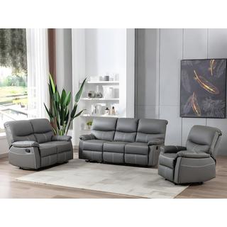 Vente-unique Relaxsofa 2-Sitzer - Kunstleder - Grau - CANBY  