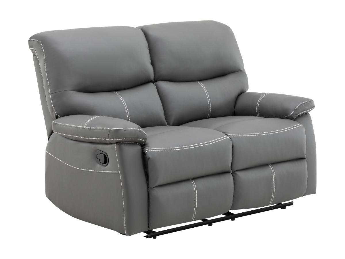 Vente-unique Relaxsofa 2-Sitzer - Kunstleder - Grau - CANBY  