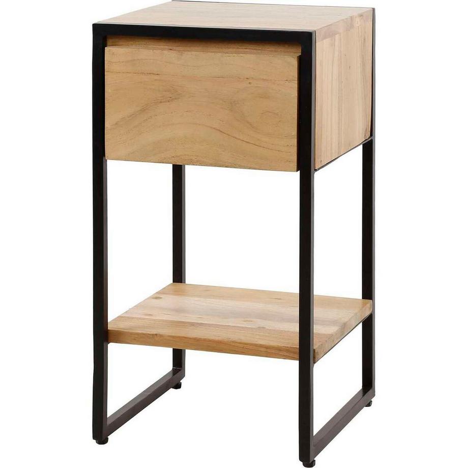 Comodino dritto in legno di acacia
