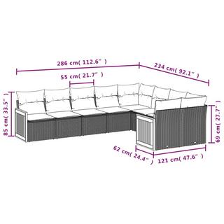 VidaXL Ensemble de canapés de jardin rotin synthétique  