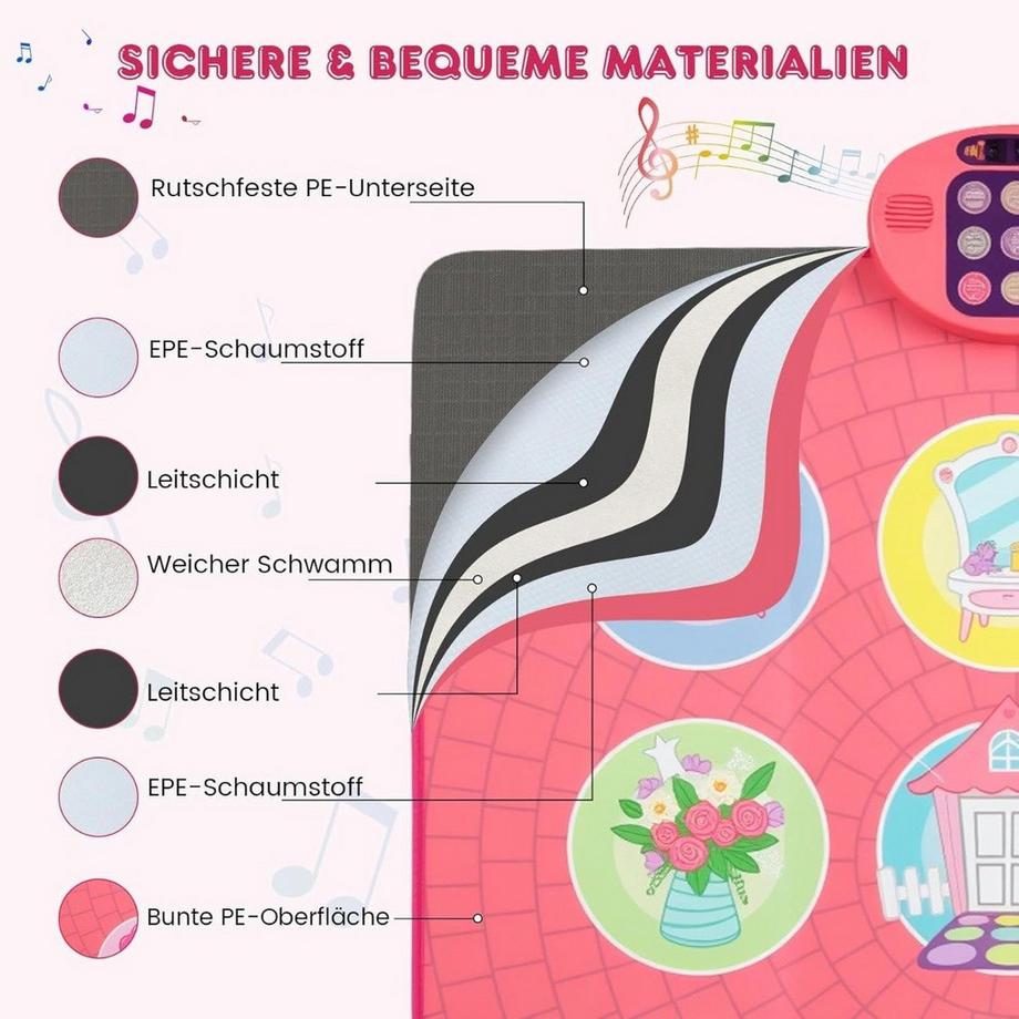 Northix  Tapis de danse pour enfants avec 5 modes 
