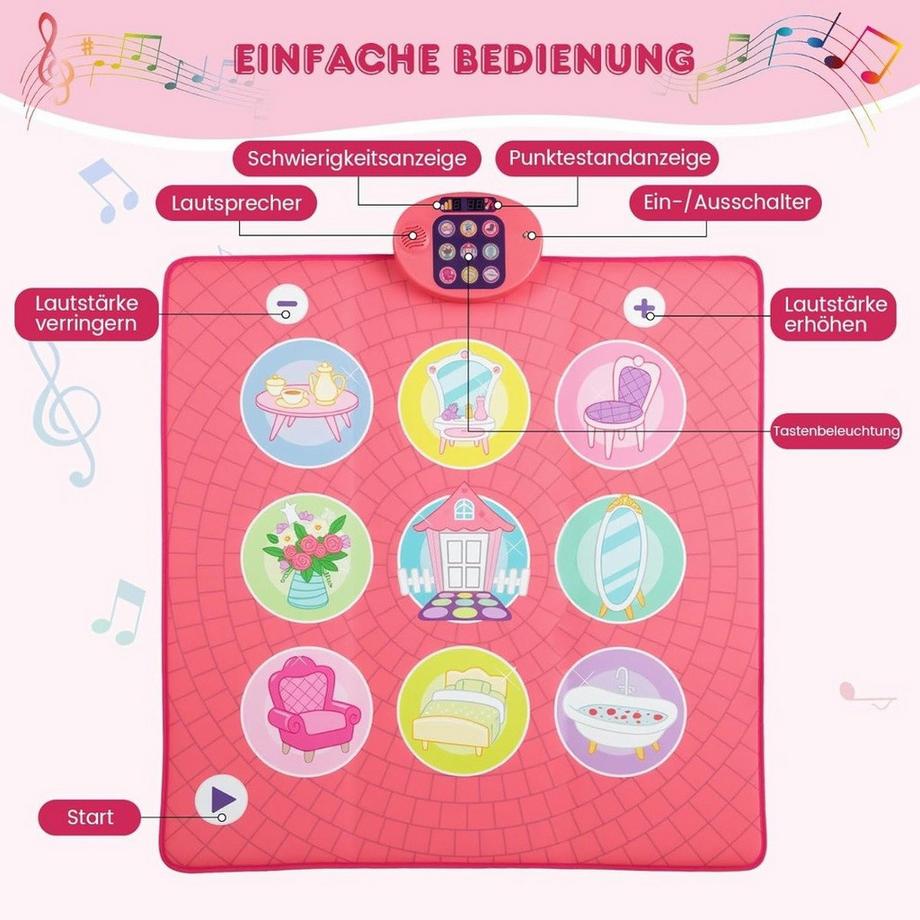 Northix  Tapis de danse pour enfants avec 5 modes 