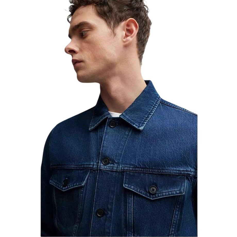 BOSS Gerader Saum Jeansjacke  