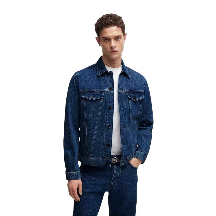 BOSS Gerader Saum Jeansjacke  