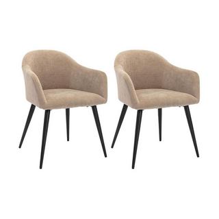 Vente-unique Sedie con braccioli Effetto Velluto e Metallo Lotto di 2 BIBO  