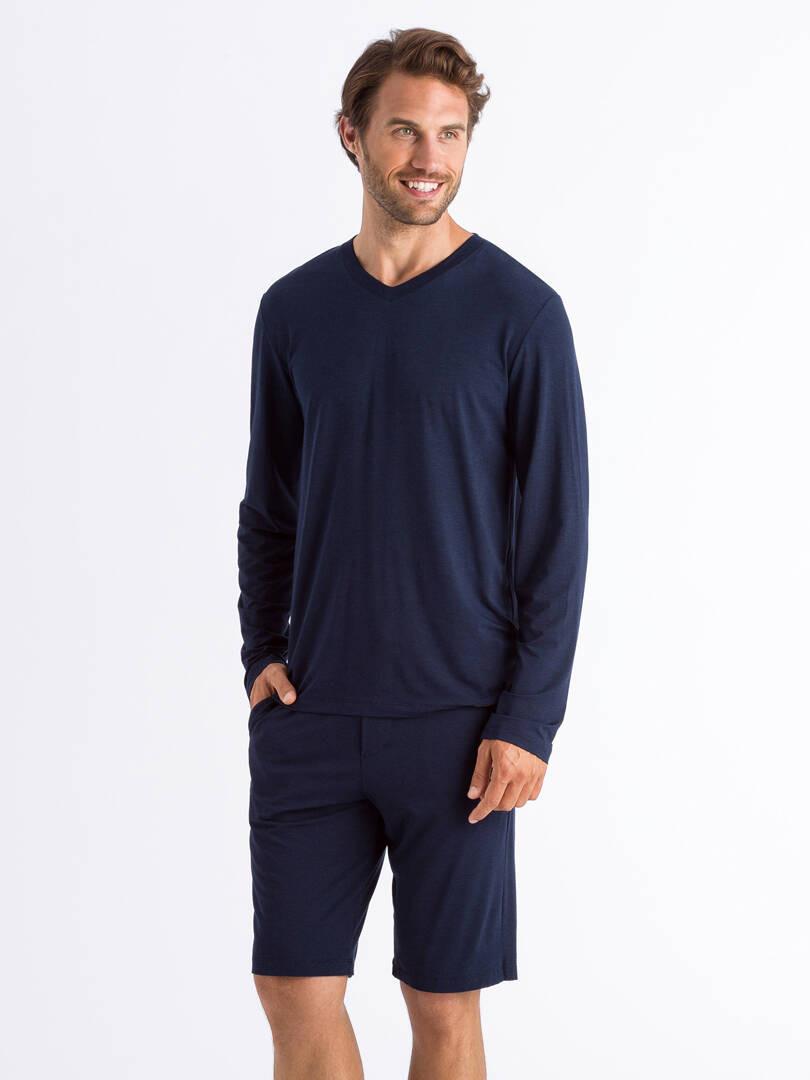 HANRO Casuals Langarm V-Ausschnitt Shirt  