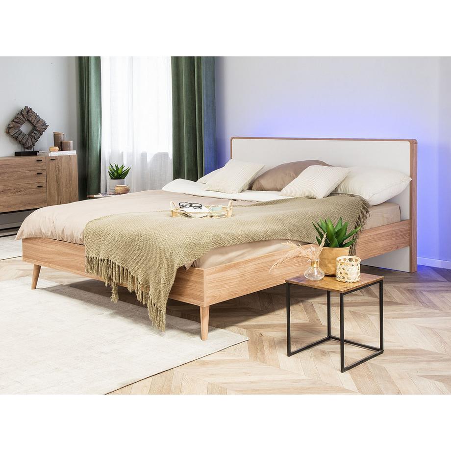 Beliani Letto con LED en Fibra a media densità (MDF)  SERRIS  