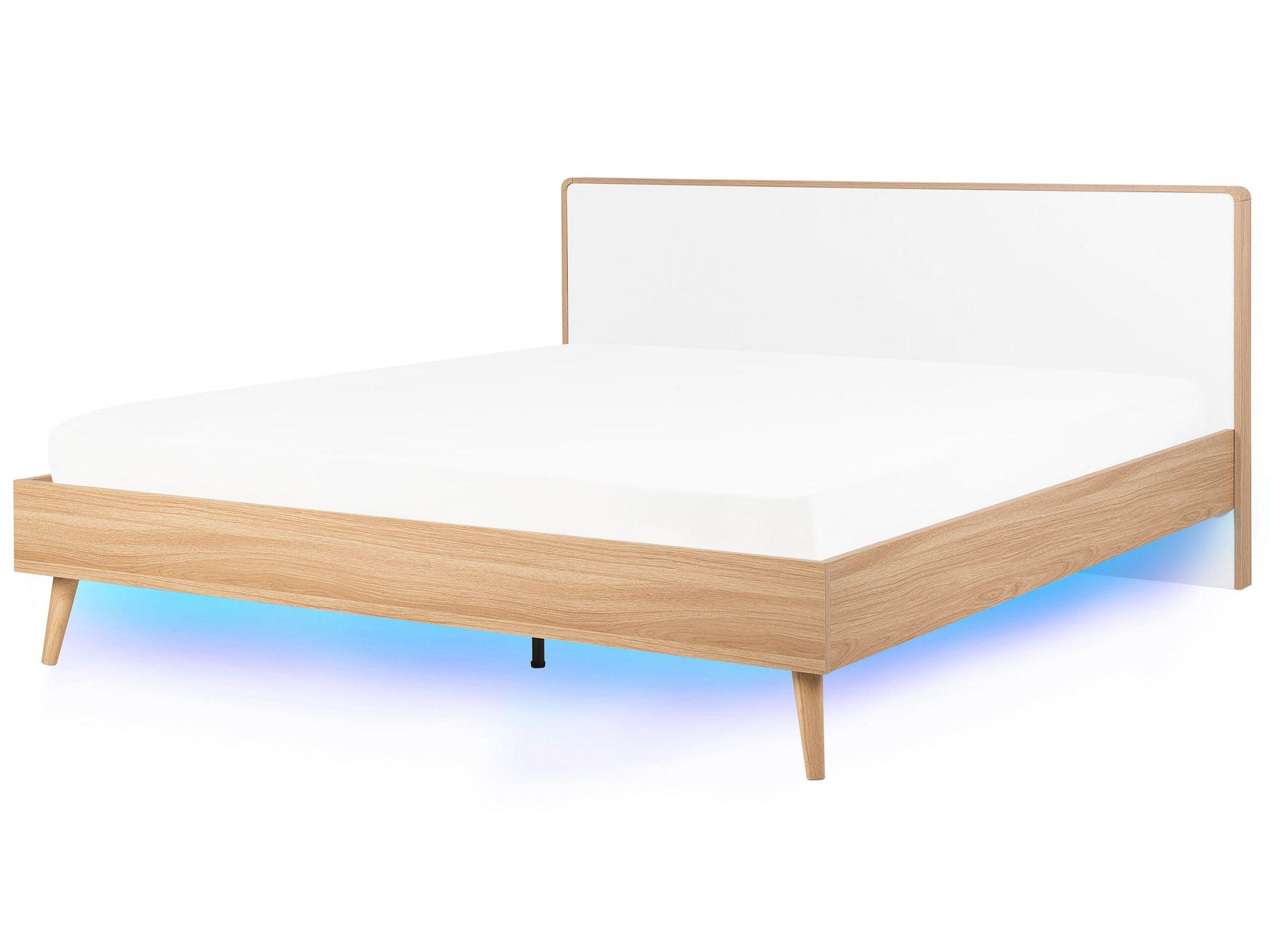 Beliani Lit avec LED en MDF Scandinave SERRIS  