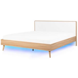 Beliani Lit avec LED en MDF Scandinave SERRIS  