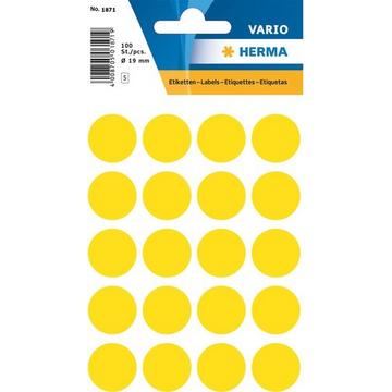 HERMA Markierungspunkte 19mm 1871 gelb 100 Stück