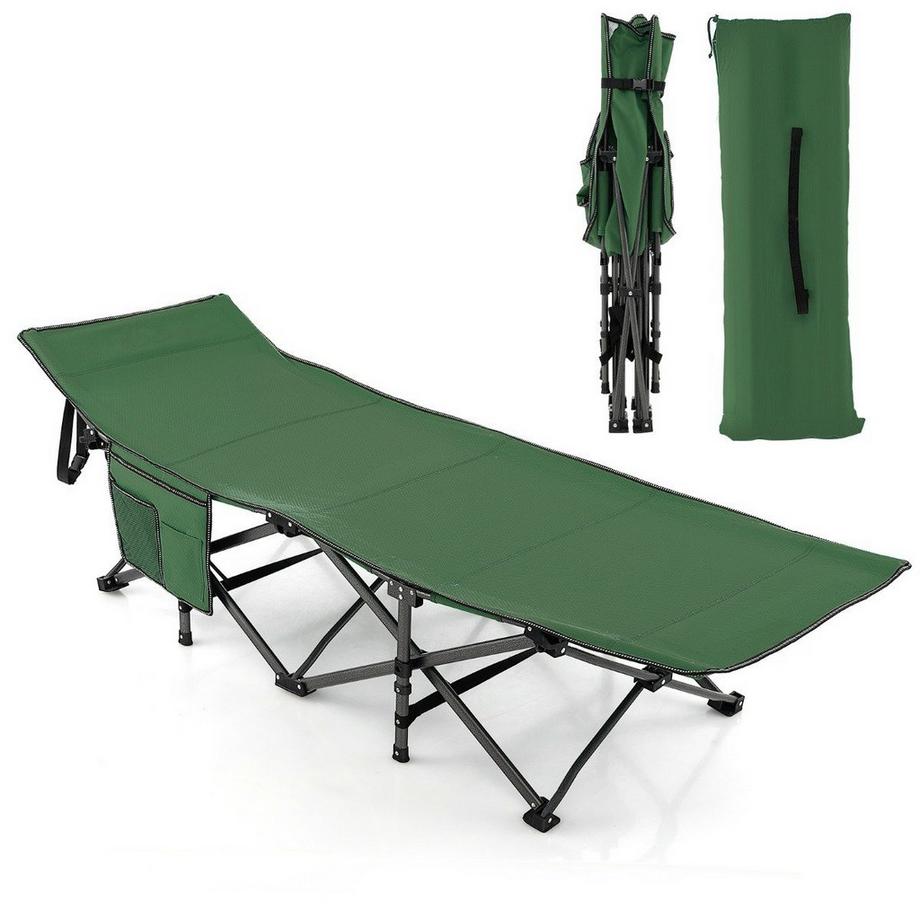 Northix  Campingbett Strapazierfähiges Reisebett mit Kopfstütze 190 x 70 x 54 cm Grün 