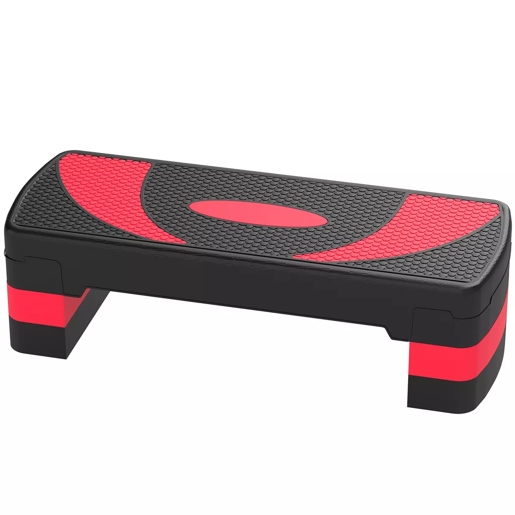 Northio - Steppbrett Aerobic-Stepper höhenverstellbar mit 3 Stufen (10/15/20 cm) Fitness Heimtrainer für Indoor Outdoor Belastbarkeit bis 150 kg Rot, One Size
