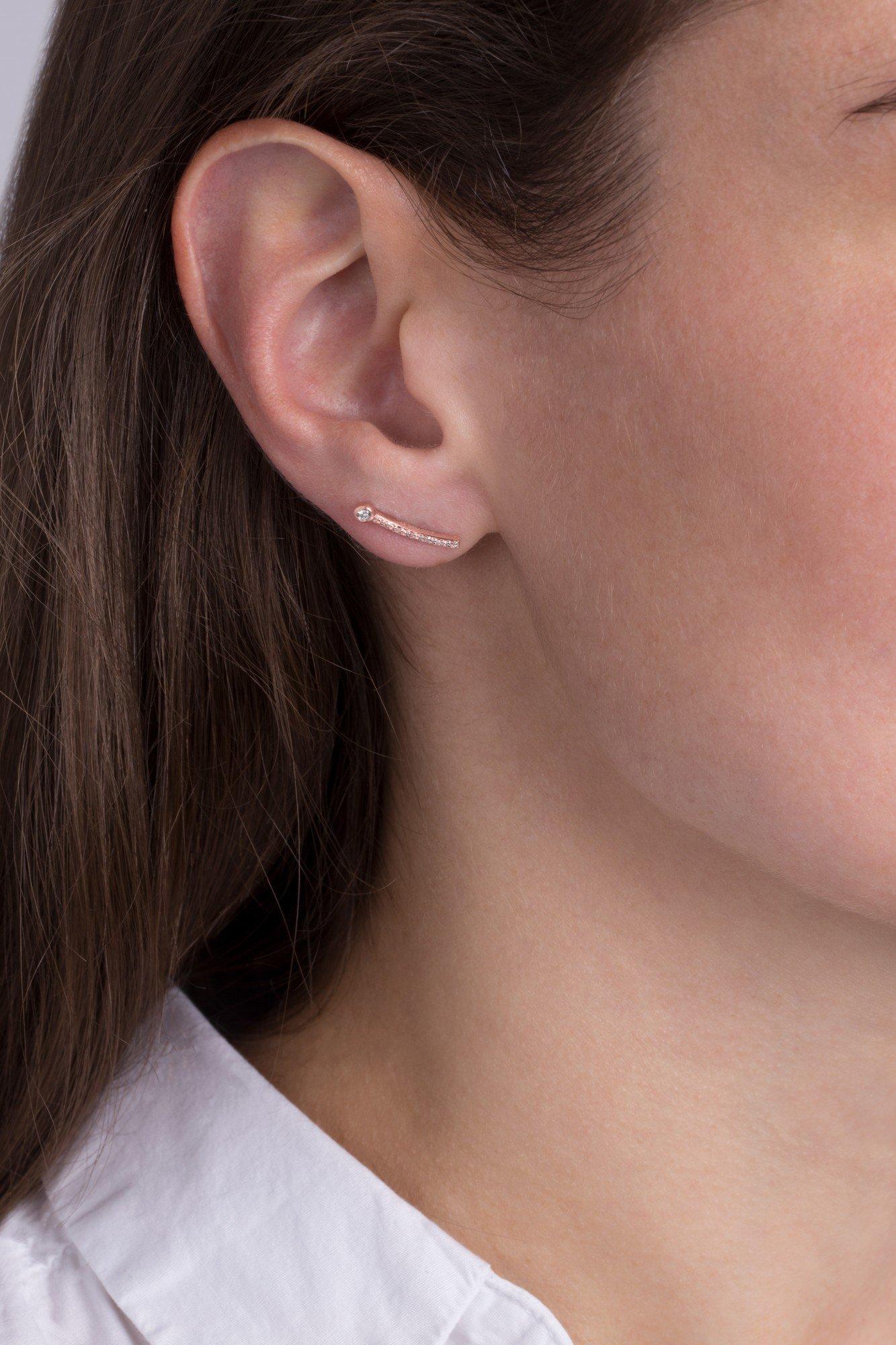 La Garçonne Diamant  Boucles d'oreilles en plaqué or et diamant 