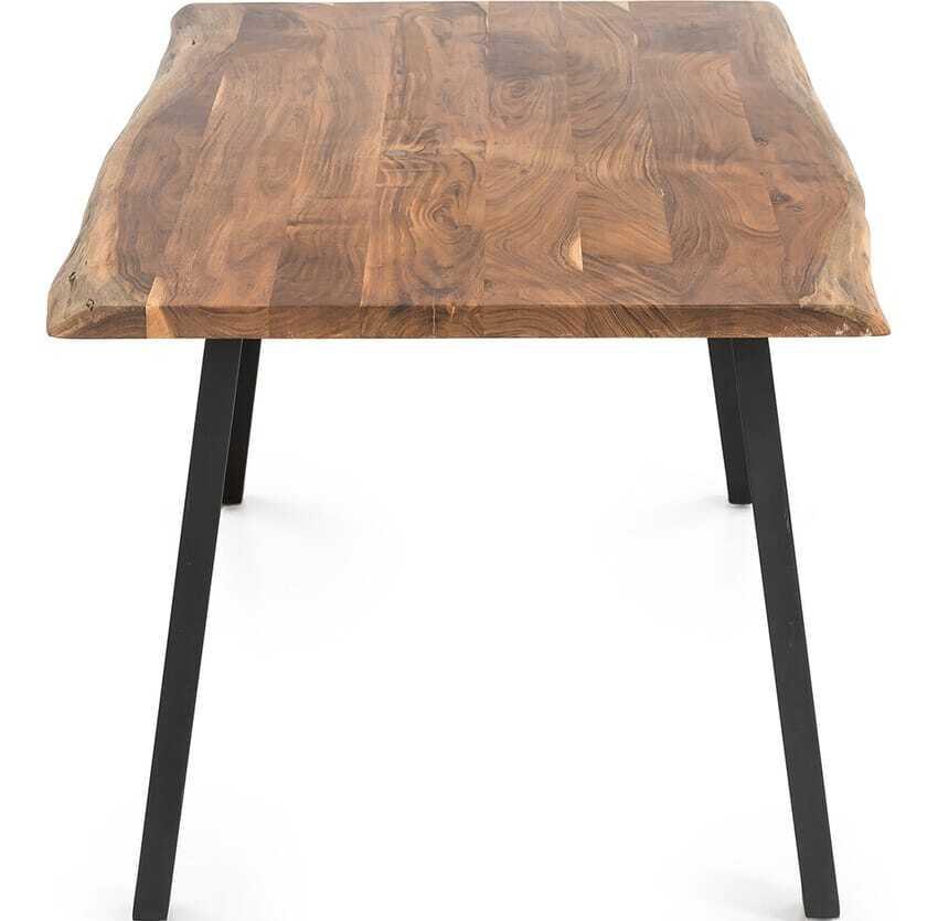 mutoni Table de salle à manger en acacia naturel 4 pieds 180x90  