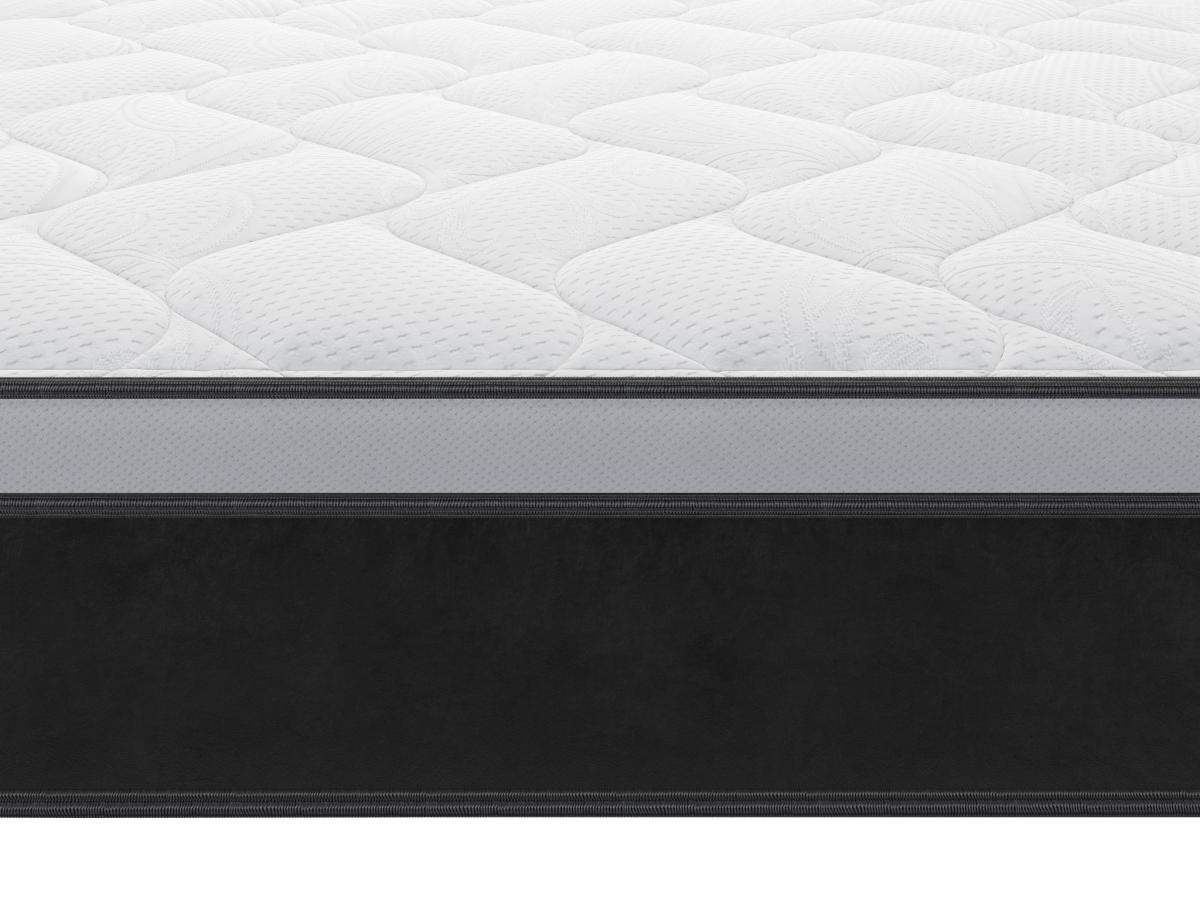 DREAMEA Set aus Bettgestell mit Bettkasten + Taschenfederkernmatratze mit Memory Schaum - 180 x 200 cm - Stärke 25 cm - Weiß - ASTRIA Art Collection von YSMÉE  