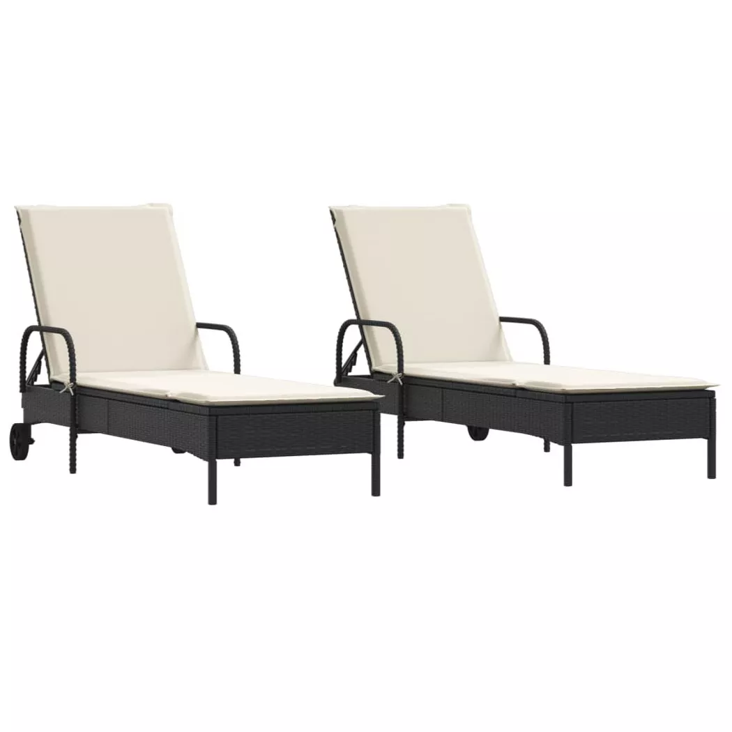 VidaXL - Sonnenliege poly-rattan, One Size, Schwarz