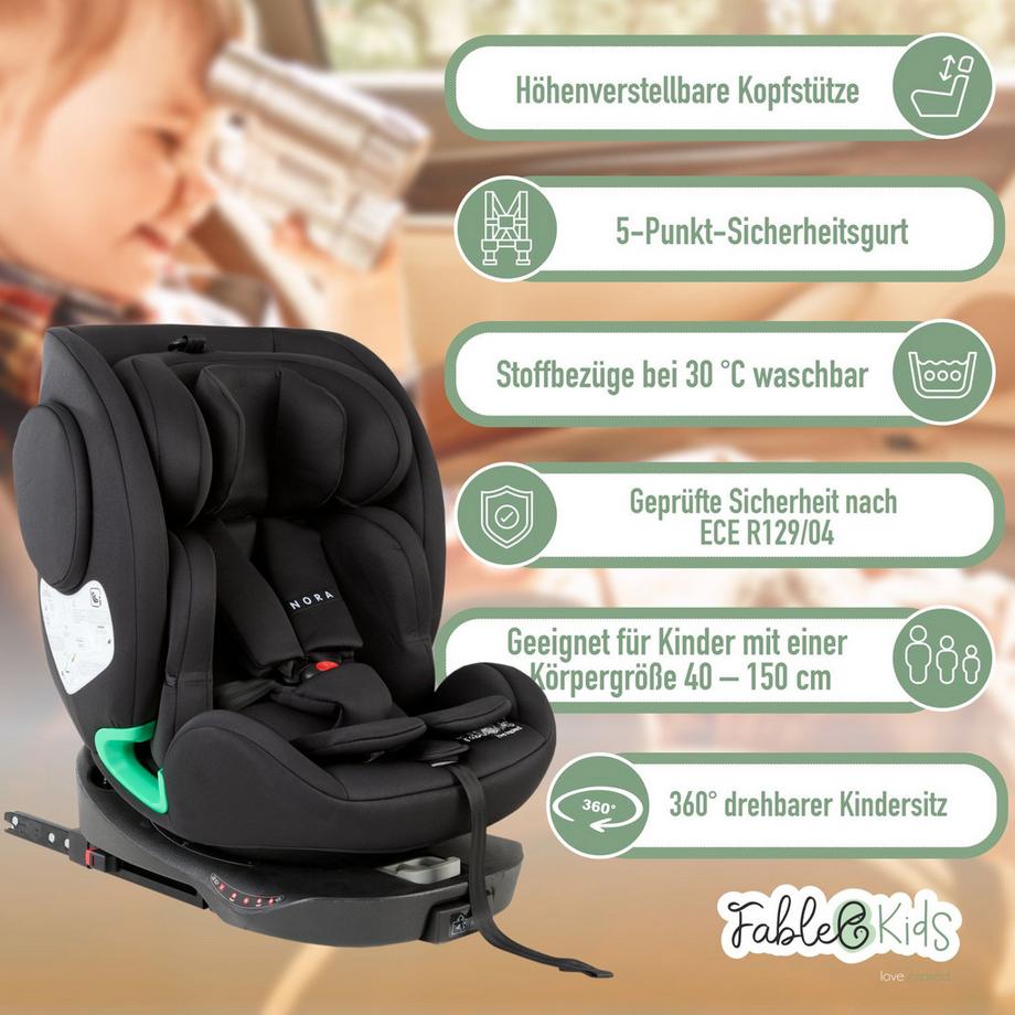 FableKids  Seggiolino auto per bambini Ruotabile a 360° Isofix 