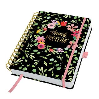 Sigel Planner giornaliero Jolie senza data - Flower Love - circa A5 - nero, rosa - hardcover - 2 pagine = note a sinistra / pagina di pianificazione a destra - certificazione FSC  