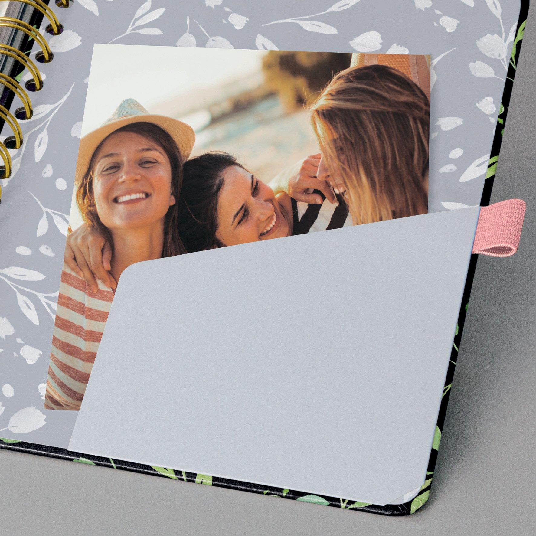 Sigel Planner giornaliero Jolie senza data - Flower Love - circa A5 - nero, rosa - hardcover - 2 pagine = note a sinistra / pagina di pianificazione a destra - certificazione FSC  