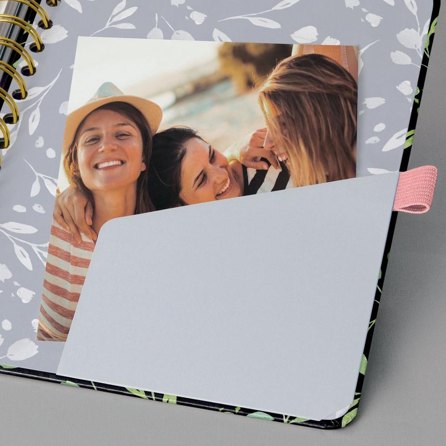 Sigel Tagesplaner Jolie undatiert - Flower Love - ca. A5 - schwarz, pink - Hardcover - 2 Seiten = links Notizen / rechts Planungsseite - FSC-zertifiziert  