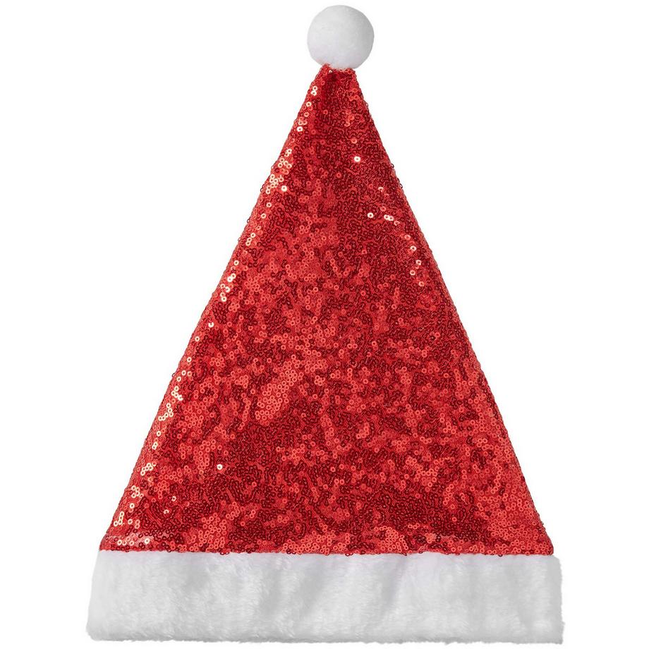 Tectake  Bonnet de Noël à paillettes rouges 