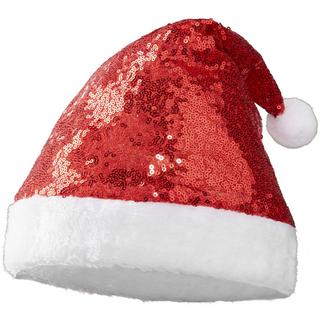 Tectake  Bonnet de Noël à paillettes rouges 