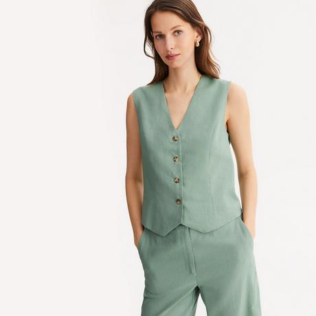 La Redoute Collections Gilet sans manches boutonné  