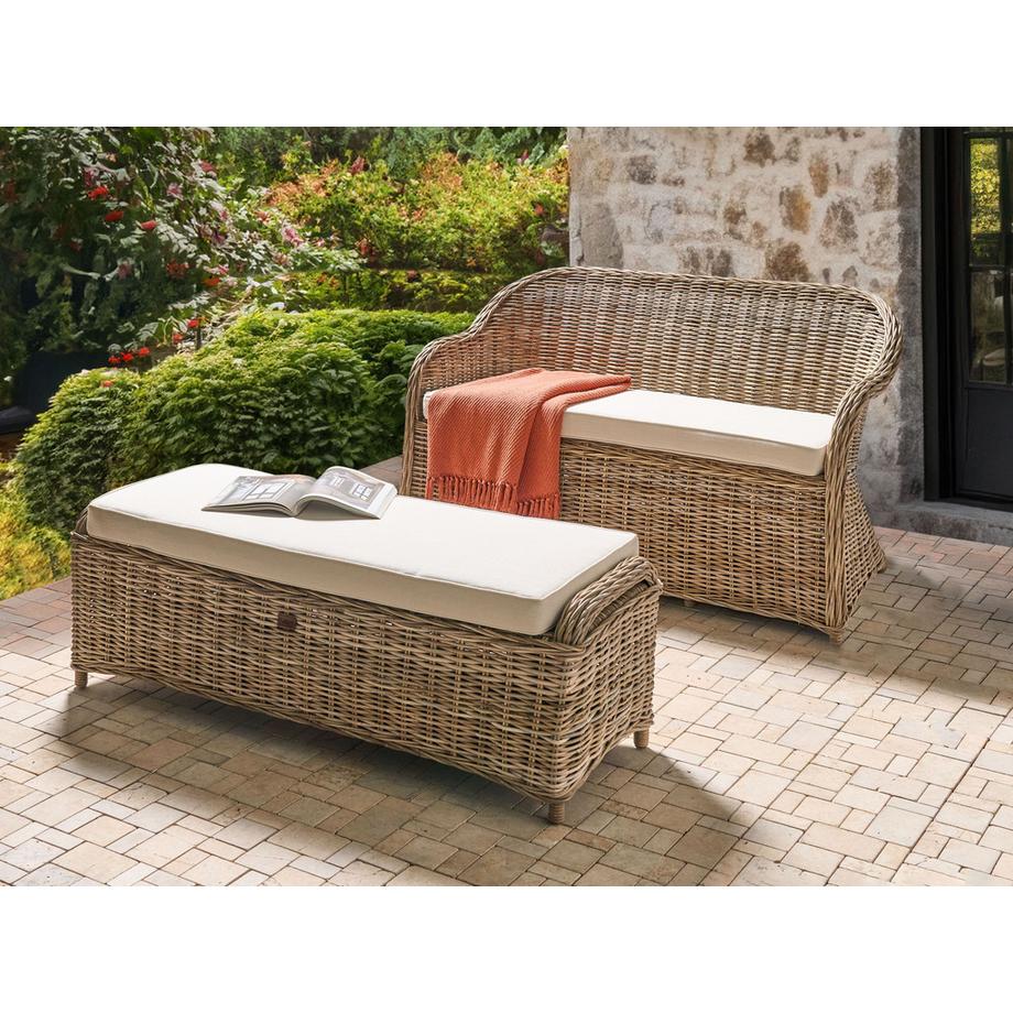 Beliani Banc avec coussin d'assise en Rotin Boho SUSUA  