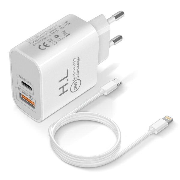 Avizar  Caricatore + Cavo Lightning USB C bianco 