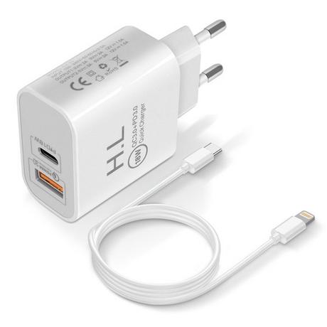 Avizar  Caricatore + Cavo Lightning USB C bianco 