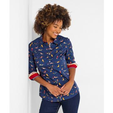 Baumwollhemd mit Dackelmotiv