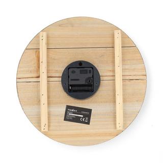 Nedis Wanduhr | Durchmesser: 300 mm | Holz | Beige / Braun  