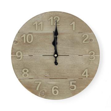 Horloge murale | Diamètre : 300 mm | Bois | Beige / Brown