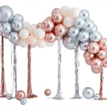 Luftballongirlande und Luftschlangen in Metallischen Farben (Satz)
