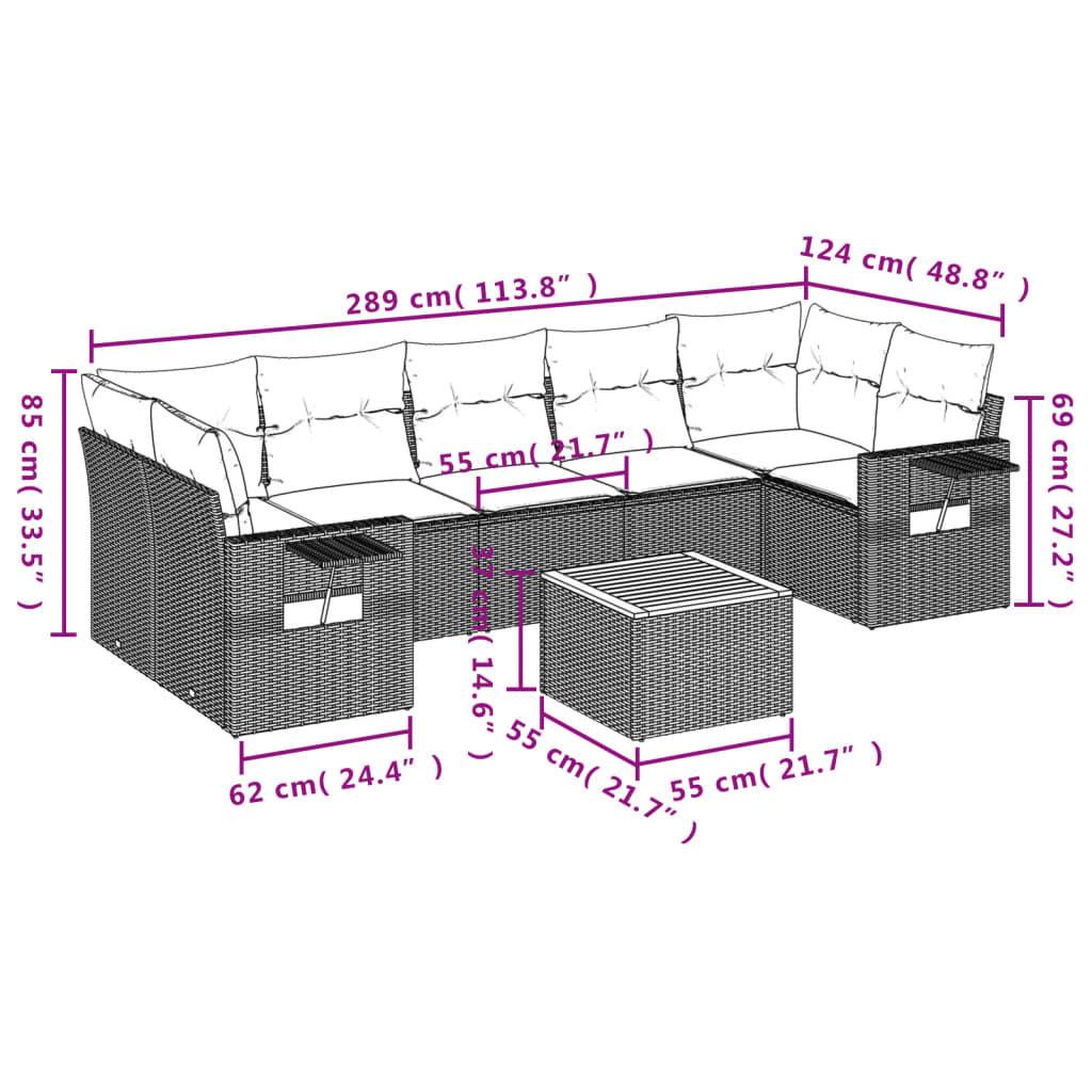 VidaXL Ensemble de canapés de jardin rotin synthétique  