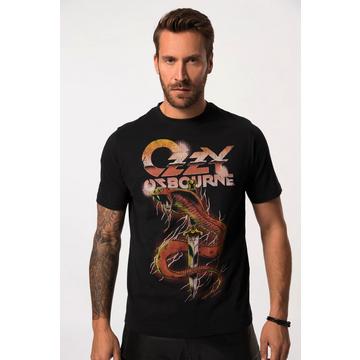 T-shirt dedicata a Ozzy Osbourne con mezze maniche nero