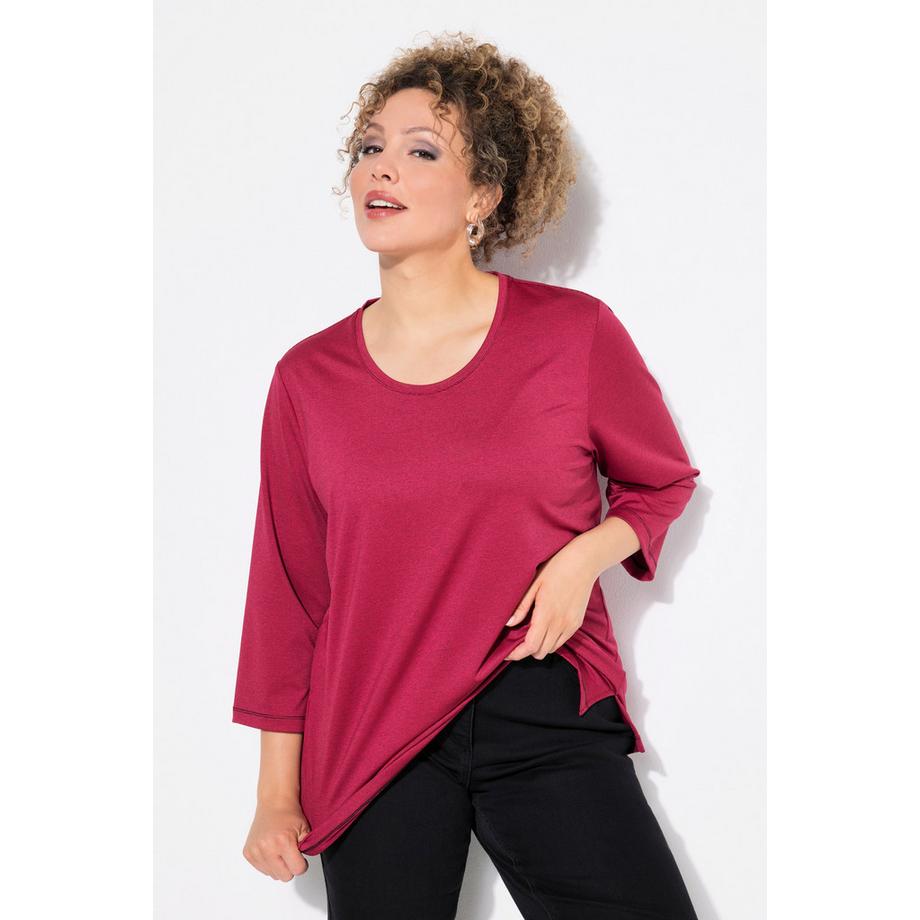 Ulla Popken T-shirt Surpiqûres Col Rond Manches Courtes  