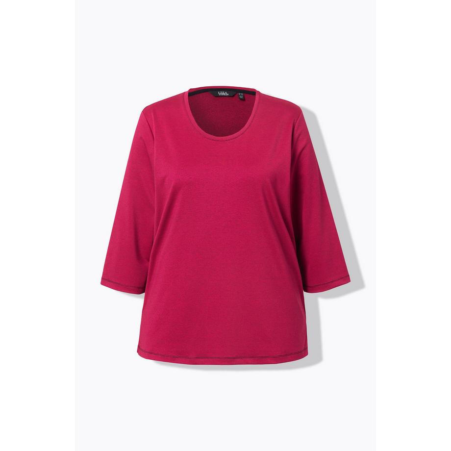 Ulla Popken T-shirt Surpiqûres Col Rond Manches Courtes  