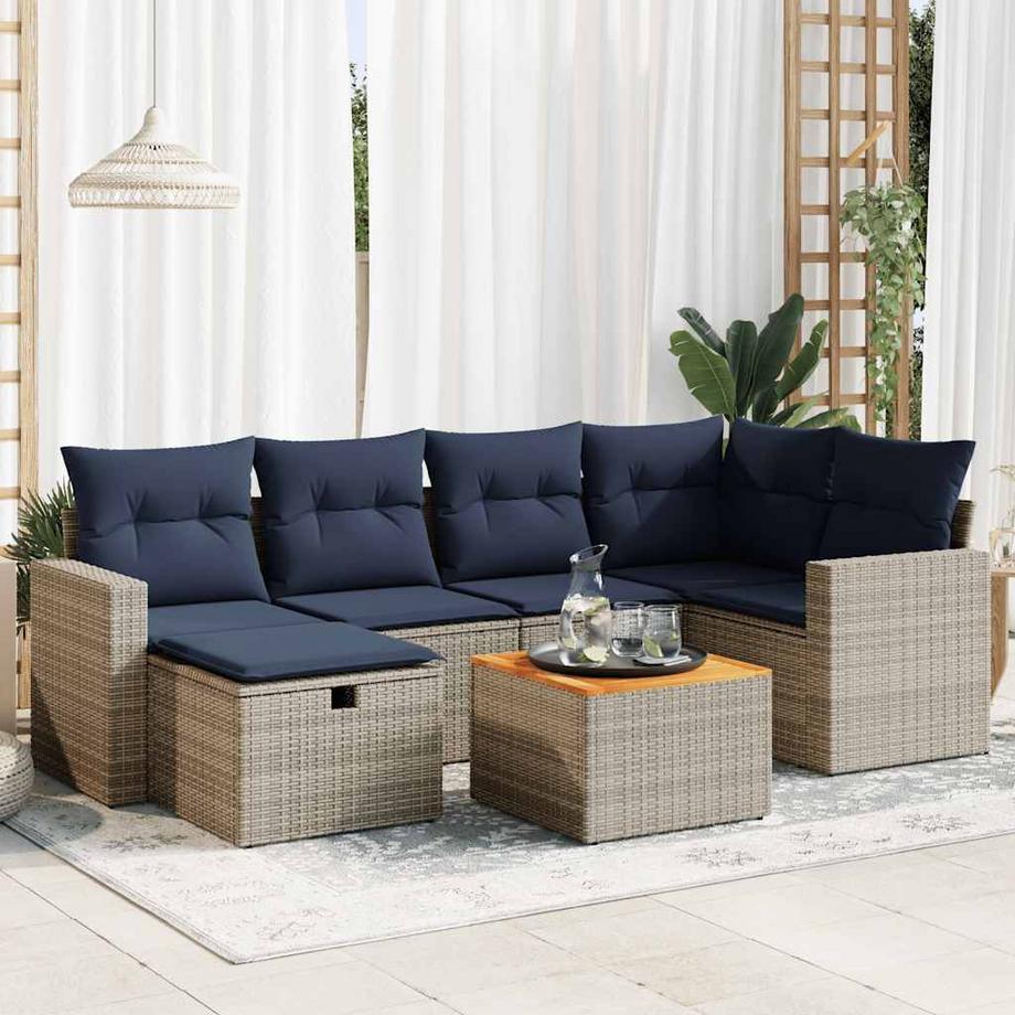 VidaXL set di divani da giardino Polirattan  