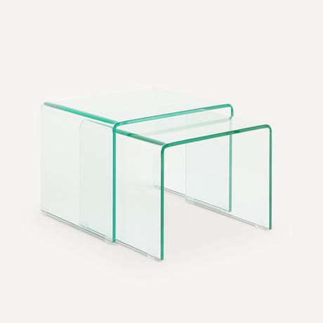 AM.PM Lot de 2 bouts de canapé verre trempé  