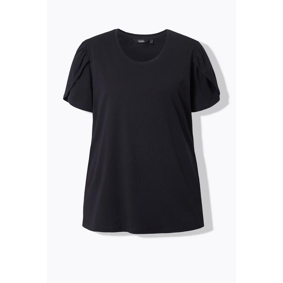 Ulla Popken T-shirt Effet Superposition Col Rond Manches Courtes Coupe Évasée  