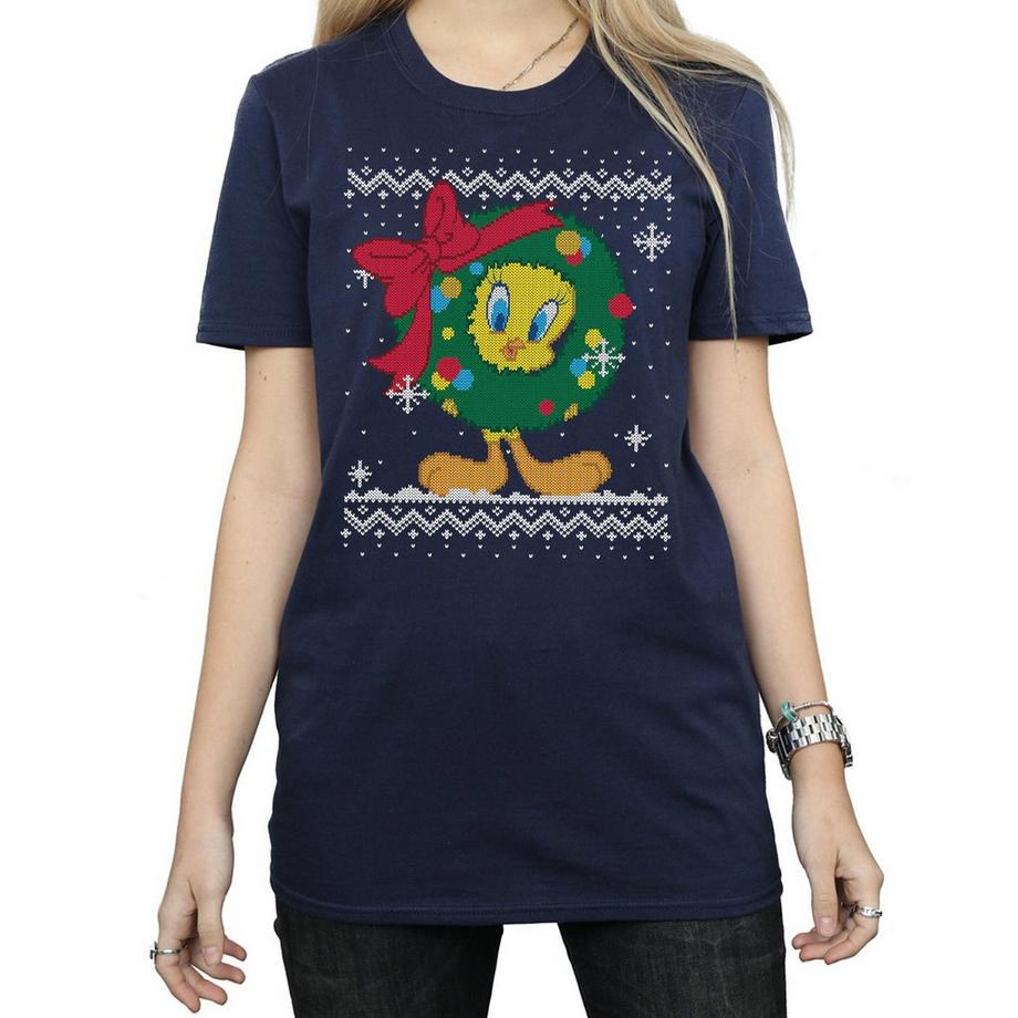 LOONEY TUNES Tweety Pie Christmas Fair Isle T-Shirt  
