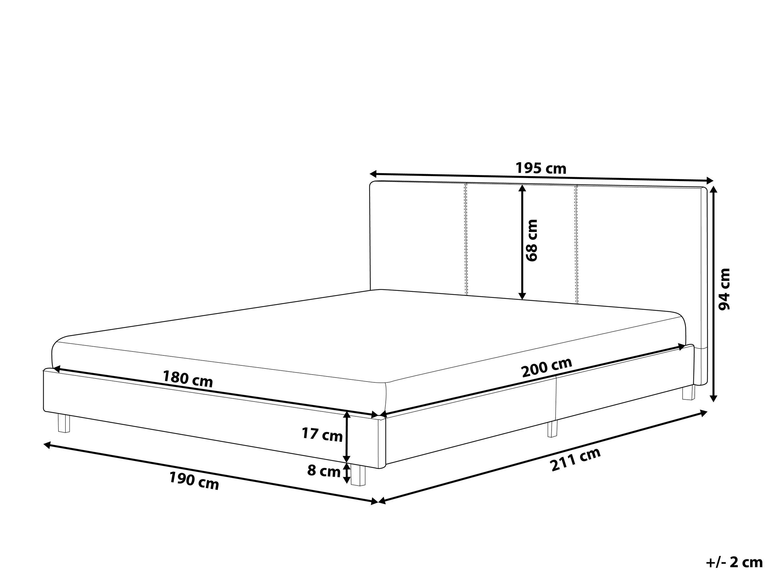 Beliani Bett mit Lattenrost aus Polyester Klassisch ALBI  