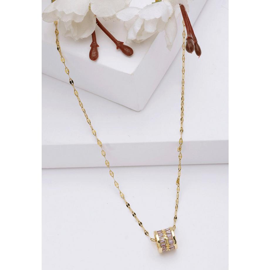 AVANT-GARDE PARIS  Diva Collana con Catena a Cilindri Intarsiati Elegante 