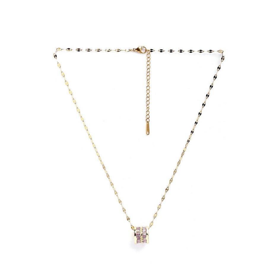 AVANT-GARDE PARIS  Diva Collana con Catena a Cilindri Intarsiati Elegante 