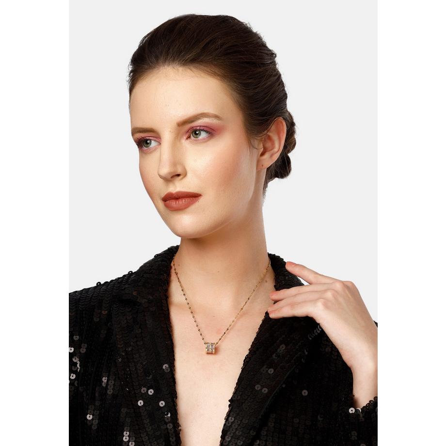 AVANT-GARDE PARIS  Diva Collana con Catena a Cilindri Intarsiati Elegante 