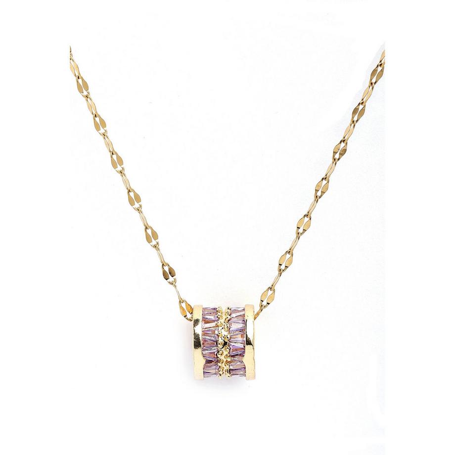 Diva Collana con Catena a Cilindri Intarsiati Elegante